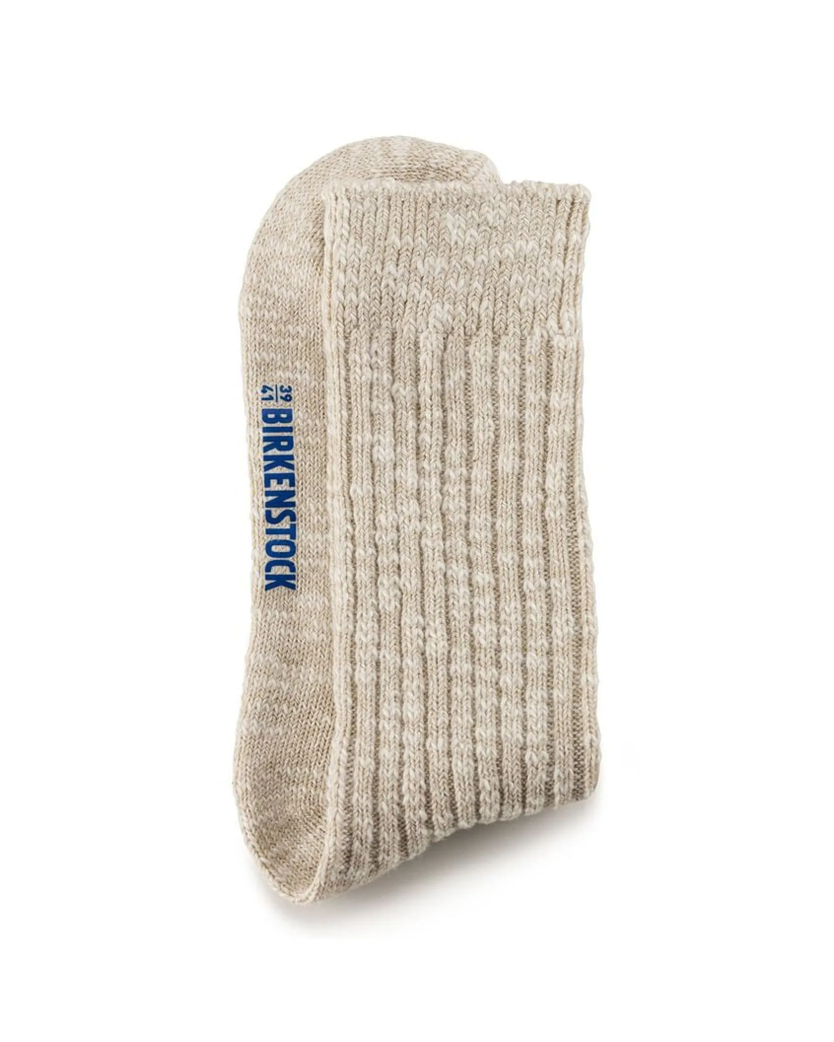 Calzettoni corti in misto cotone beige melange a coste