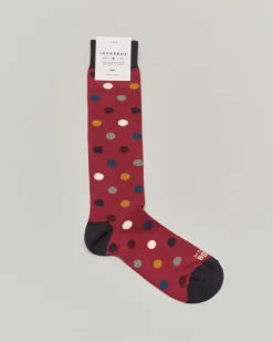 Calzino lungo coccio in fantasia pois multicolor