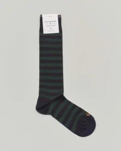 Calzino lungo In The Box in fantasia a righe blu e verde