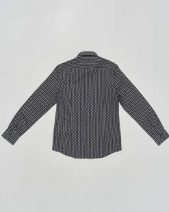 Camicia Antony Morato nera in misto viscosa e cotone con fantasia a rombi