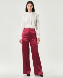 Camicia bianca Emme Marella in raso stretch con colletto classico