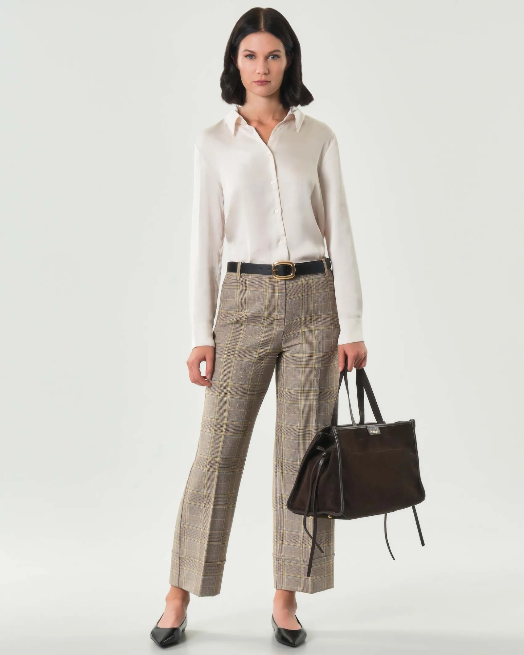 Camicia bianca Emme Marella in satin con colletto classico