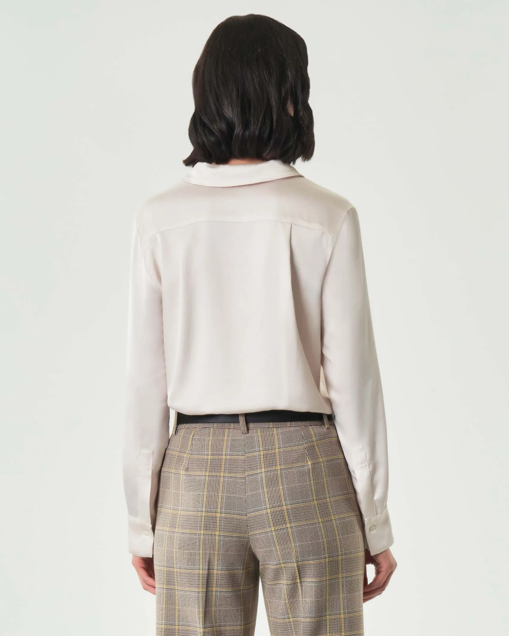 Camicia bianca Emme Marella in satin con colletto classico