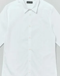 Camicia bianca in cotone operato a maniche lunghe