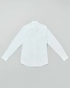 Camicia bianca in cotone operato a maniche lunghe