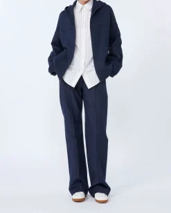 Camicia bianca in popeline di cotone MM Max Mara a righe blu