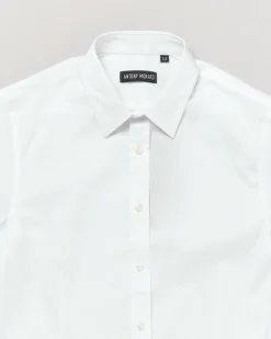 Camicia bianca in popeline di cotone stretch