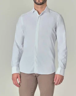 Camicia bianca Pellizzari da cerimonia con polso doppio in tessuto tecnico hyper comfort
