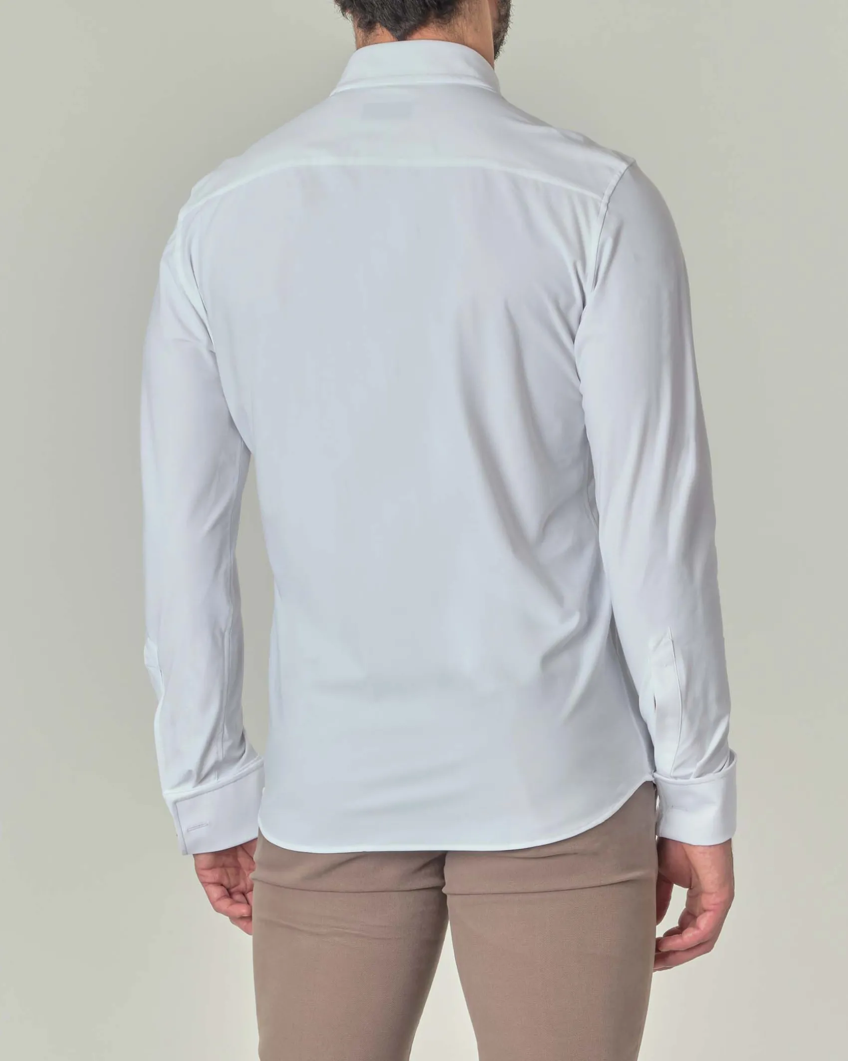 Camicia bianca Pellizzari da cerimonia con polso doppio in tessuto tecnico hyper comfort