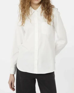 Camicia bianca Weekend Max Mara in Oxford di cotone con logo ricamato sul fondo