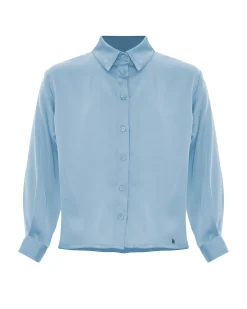 Camicia Kocca azzurra effetto raso