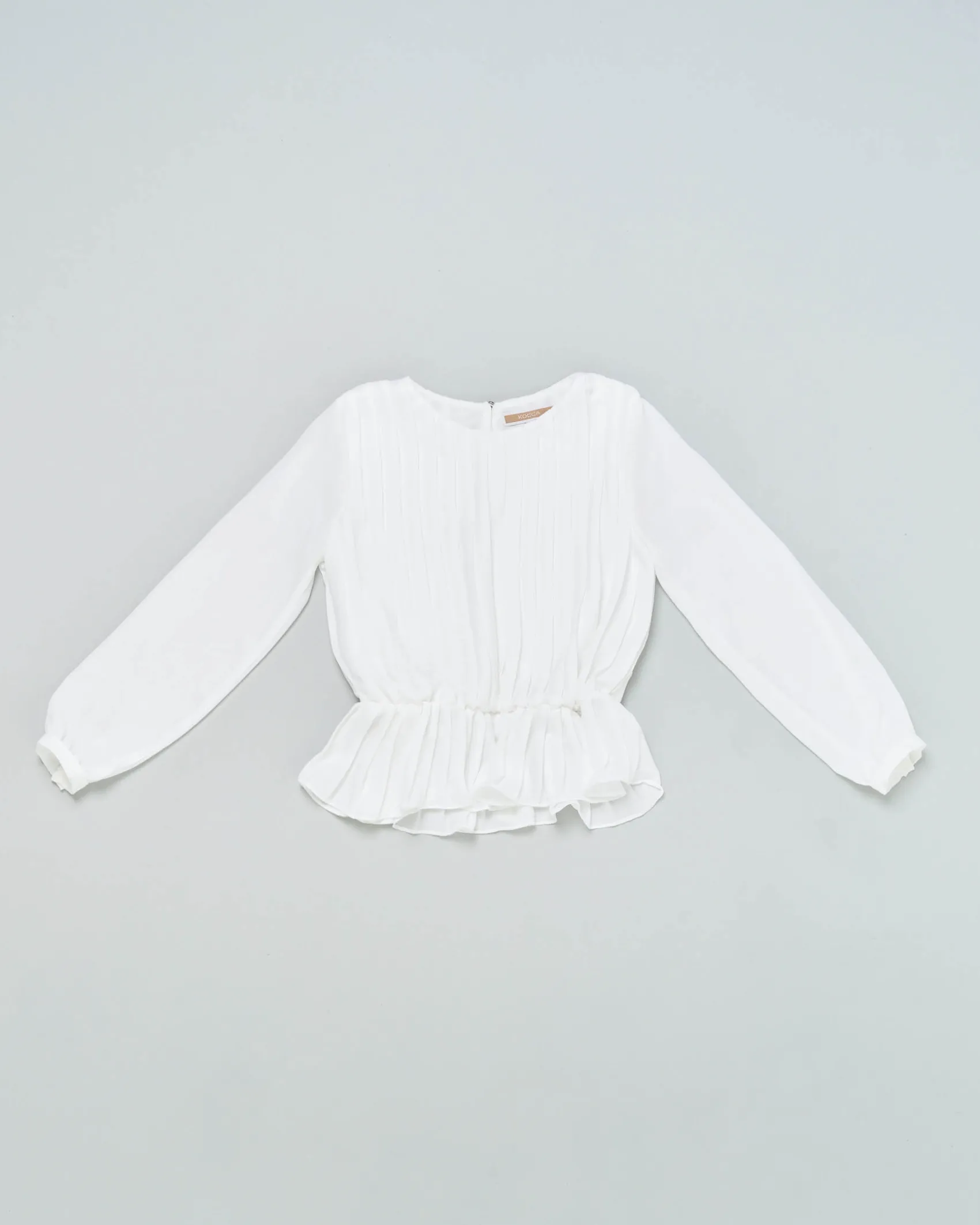 Camicia Kocca bianca plissè con vita elasticizzata