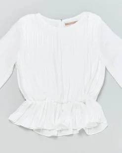 Camicia Kocca bianca plissè con vita elasticizzata