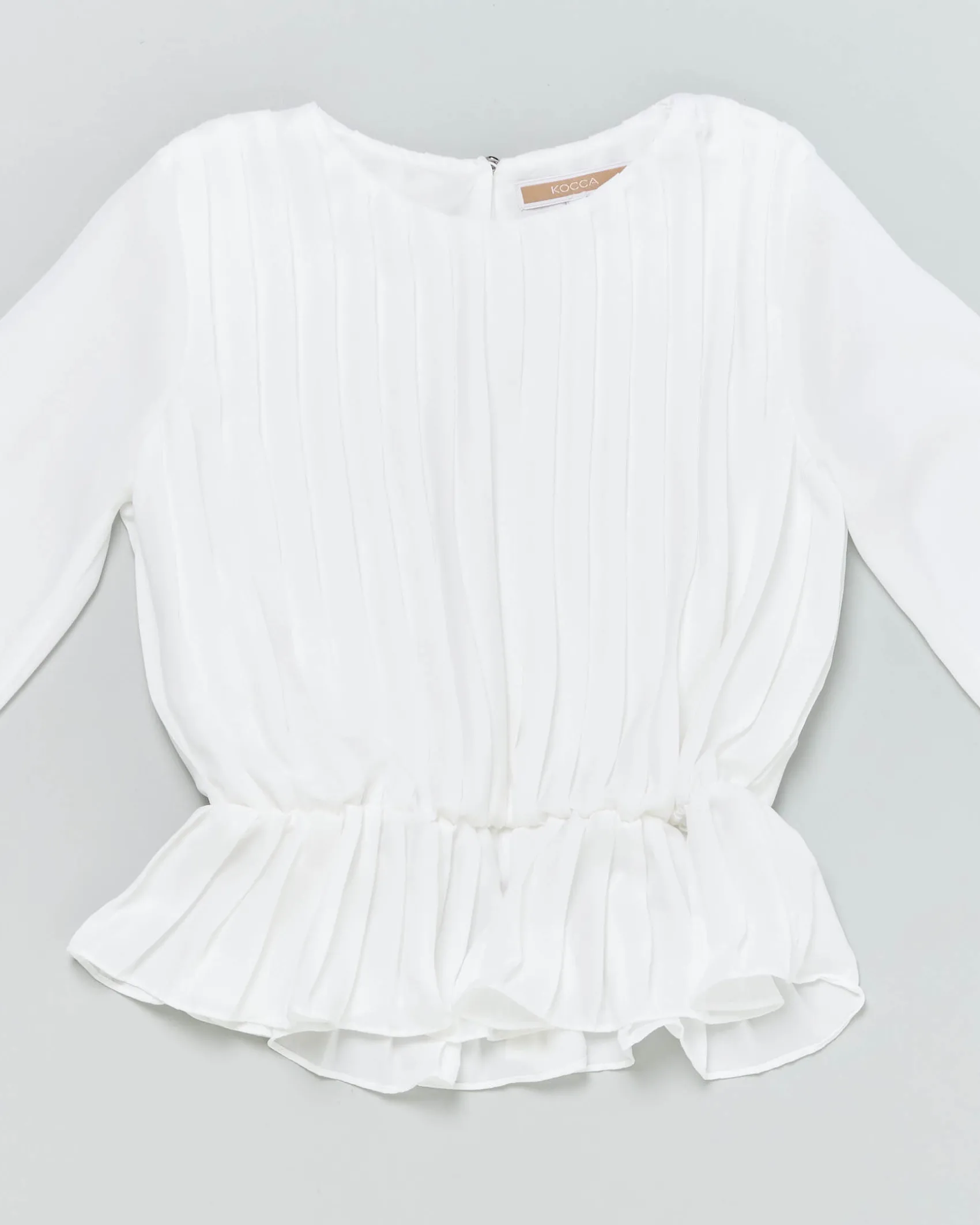 Camicia Kocca bianca plissè con vita elasticizzata