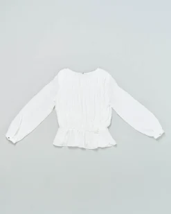 Camicia Kocca bianca plissè con vita elasticizzata