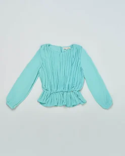 Camicia Kocca turchese plissè con vita elasticizzata