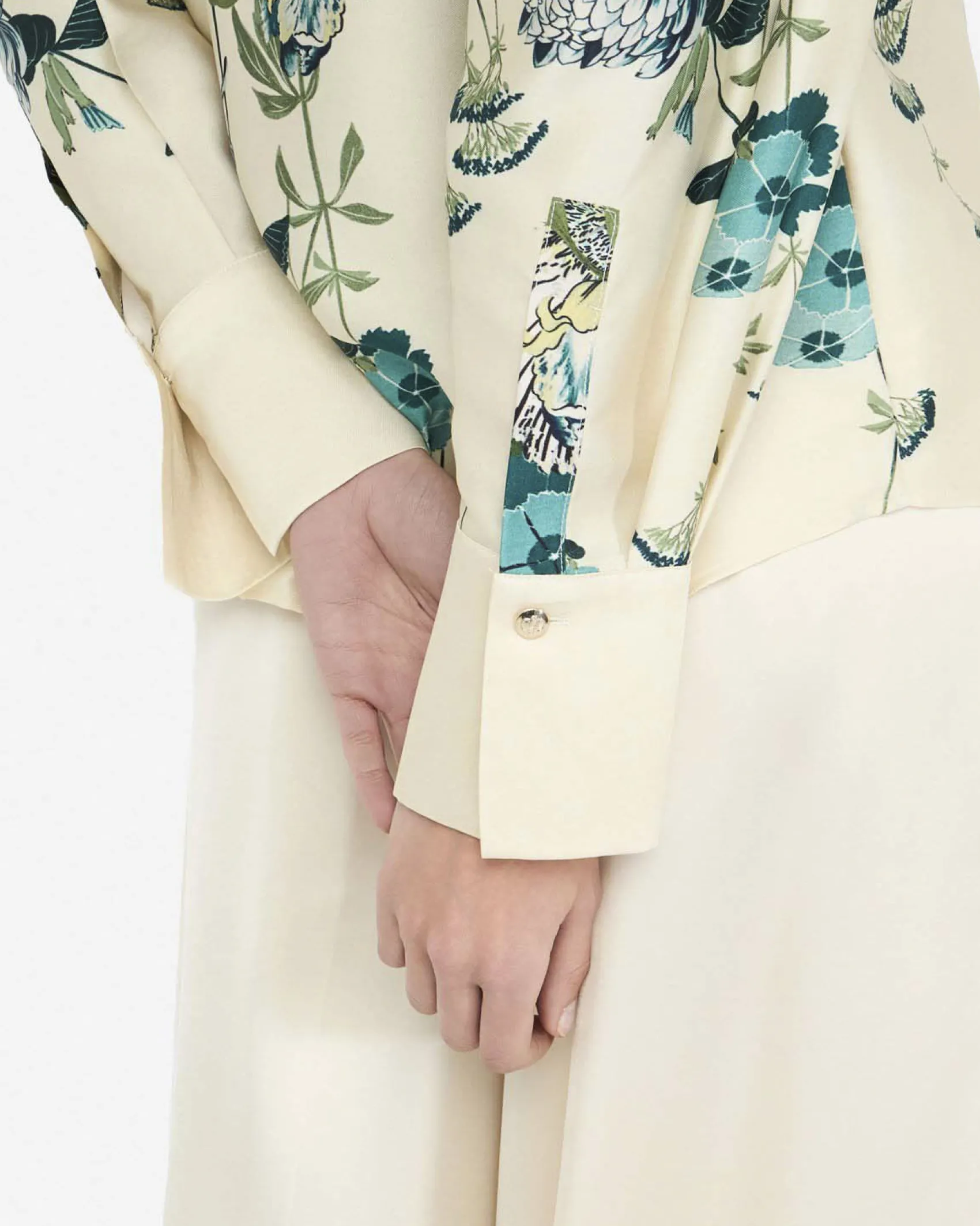 Camicia Liu Jo avorio in twill con stampa floreale