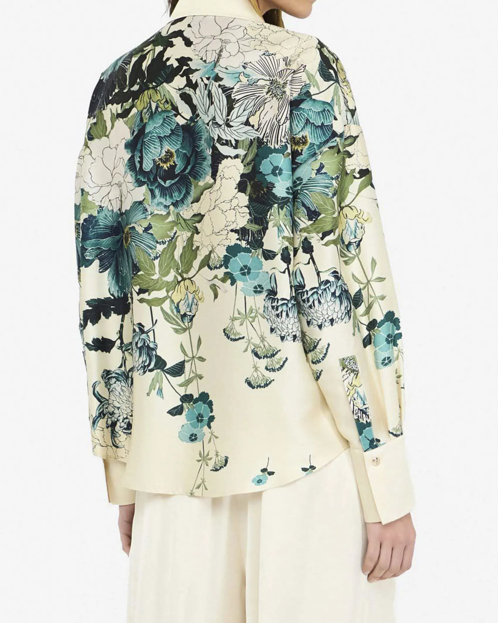 Camicia Liu Jo avorio in twill con stampa floreale