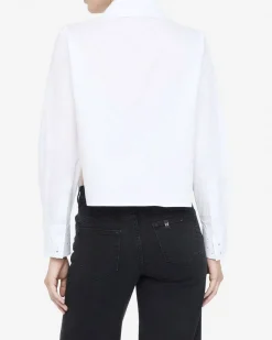 Camicia Liu Jo bianca in cotone con dettagli gioiello