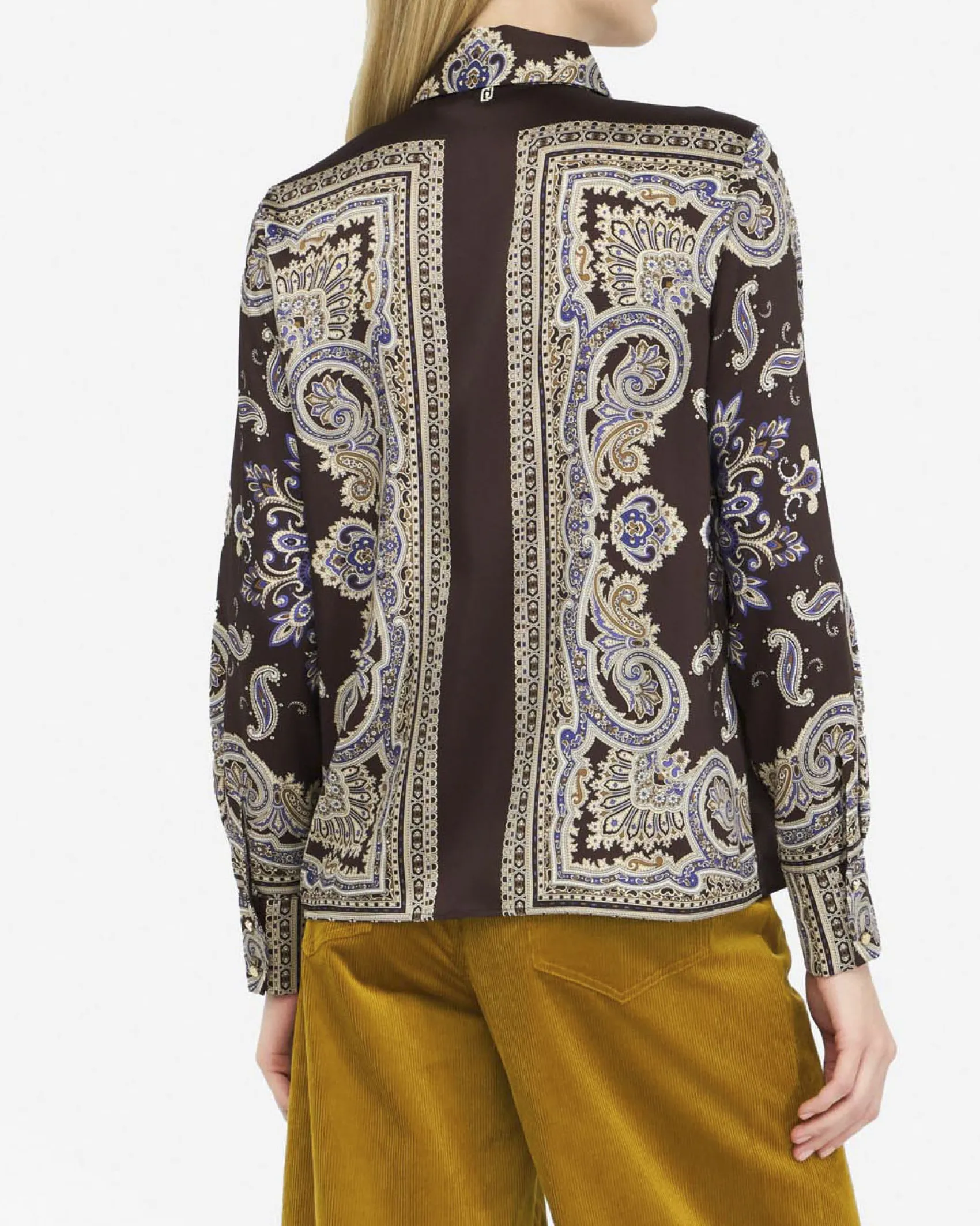 Camicia Liu Jo Jeans bordeaux in viscosa con stampa paisley