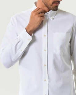 Camicia My Stuff bianca in Oxford di puro cotone con colletto button down e taschino