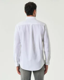 Camicia My Stuff bianca in Oxford di puro cotone con colletto button down e taschino