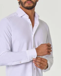 Camicia Pellizzari bianca in tessuto tecnico hyper comfort simil popeline
