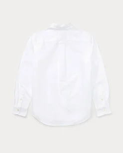 Camicia Polo Ralph Lauren bianca Oxford in cotone con logo pony blu