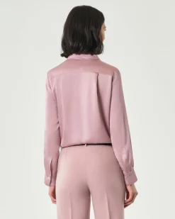 Camicia rosa Emme Marella in satin con colletto classico