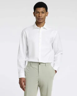 Camicia Selected Homme Ethan bianca in twill di puro cotone slim-fit con colletto a punta