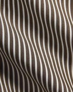 Camicia slim-fit Polo Ralph Lauren a righe bianche e marroni in popeline di cotone stretch con colletto button-down