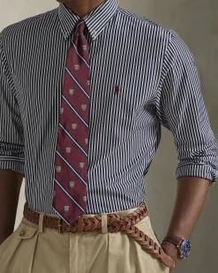 Camicia slim-fit Polo Ralph Lauren a righe bianche e blu in popeline di cotone stretch con colletto button-down