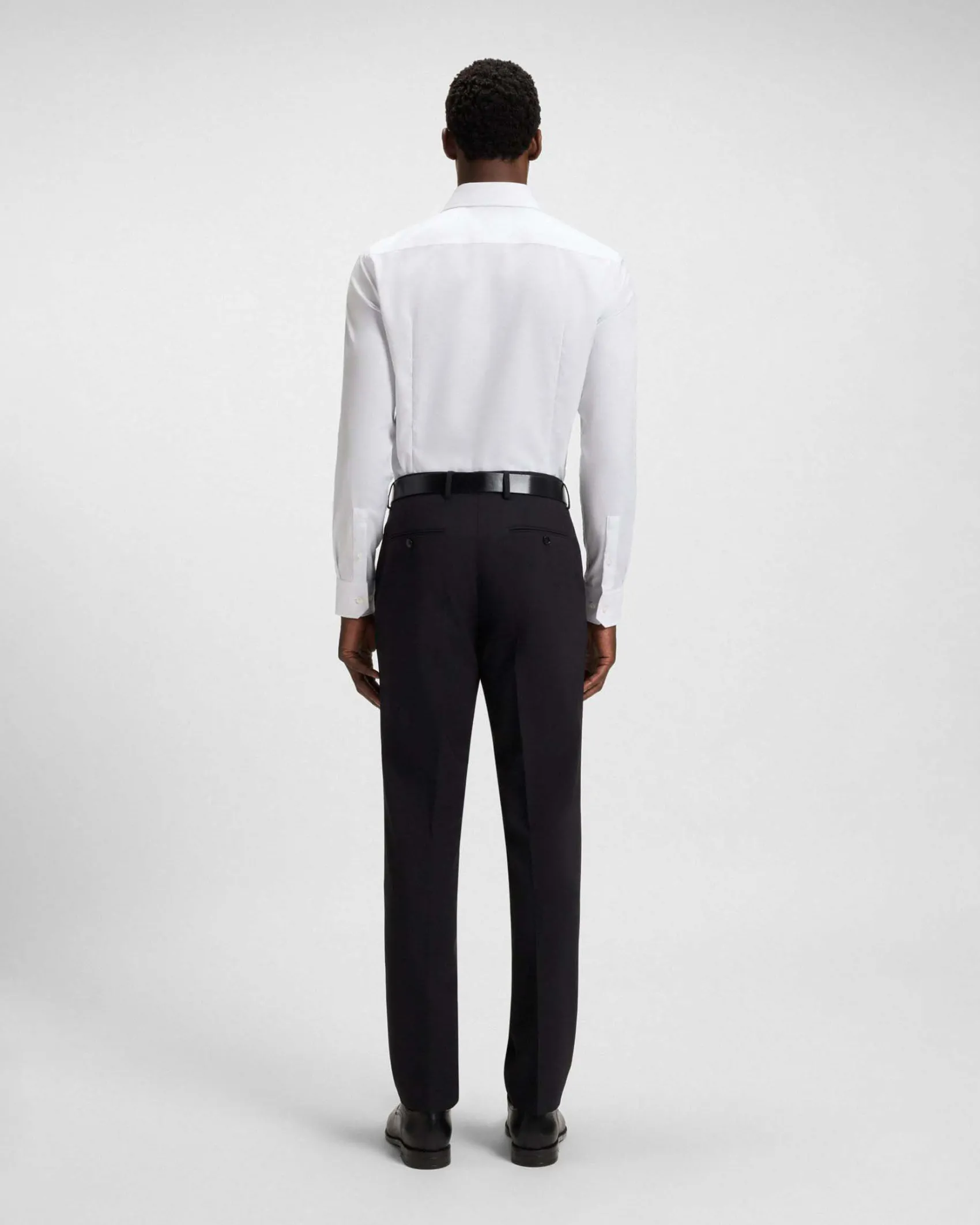 Camicia Spread Boss bianca in puro cotone Oxford con colletto aperto alla francese