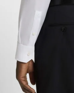 Camicia Spread Boss bianca in puro cotone Oxford con colletto aperto alla francese