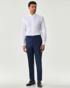 Camicia Spread Boss bianca in micro piquè di cotone stretch con colletto aperto alla francese e polso doppio
