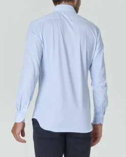 Camicia Xacus azzurra tinta unita in tessuto tecnico active tailor fit