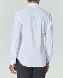 Camicia Xacus bianca tinta unita in tessuto tecnico active tailor fit