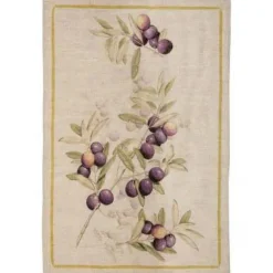 Canovaccio Aida in lino beige con stampa morellino e riquadro giallo