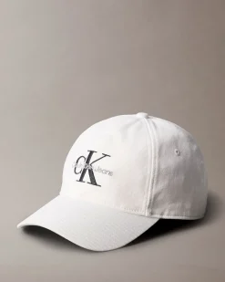 Cappellino Calvin Klein Jeans bianco in cotone con frontino