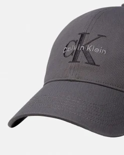Cappellino Calvin Klein Jeans grigio in cotone con frontino