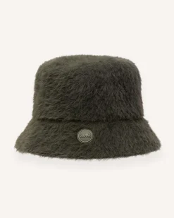 Cappello alla pescatora verde militare Colmar Originals in tessuto teddy con patch logo in gomma