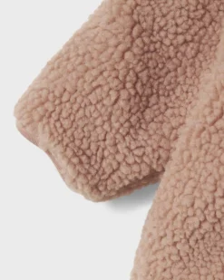 Cappottino teddy Lil'Atelier rosa con cappuccio e maniche lunghe