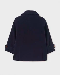 Cappotto Abel&Lula blu doppiopetto in panno di misto lana