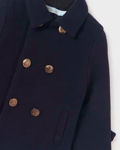 Cappotto Abel&Lula blu doppiopetto in panno di misto lana