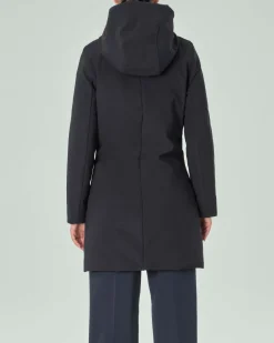 Cappotto blu navy imbottito Long Lady con cappuccio fisso