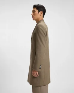 Cappotto Boss Hyde color noce in panno di lana e cashmere