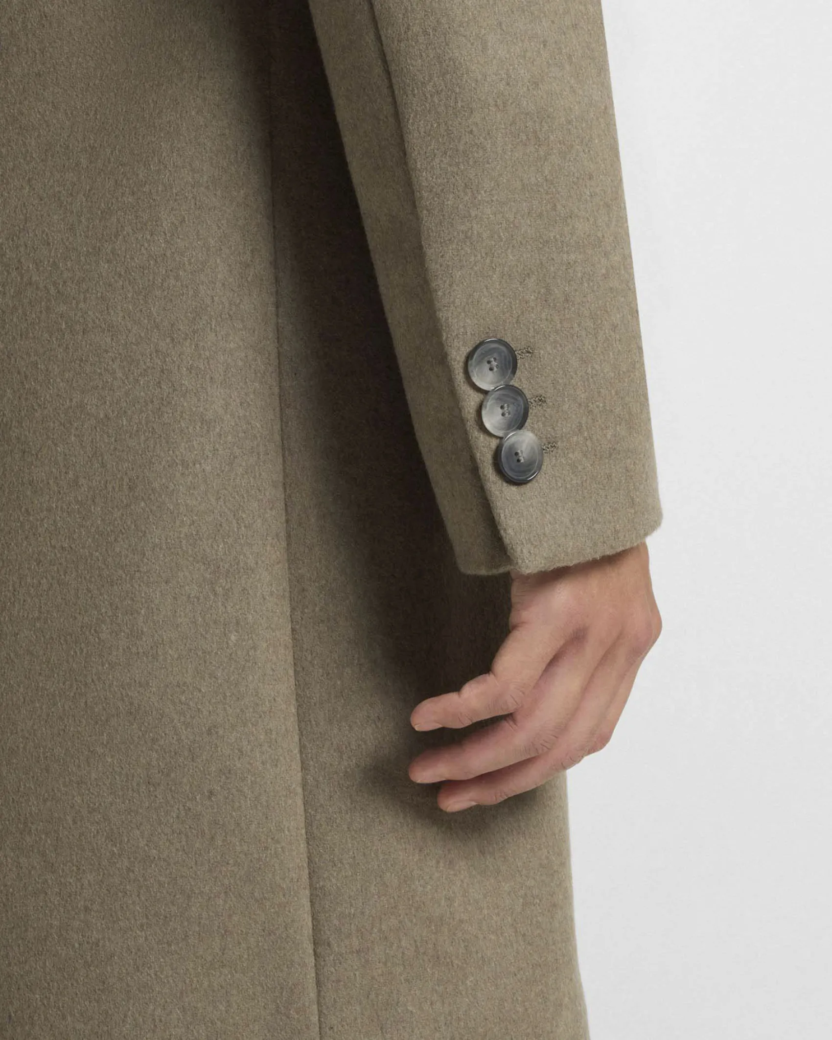 Cappotto Boss Hyde color noce in panno di lana e cashmere