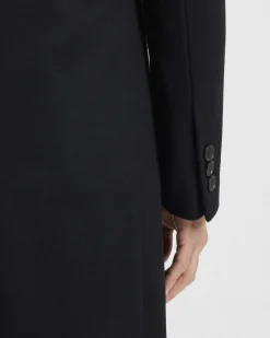Cappotto Boss Hyde nero in panno di lana e cashmere