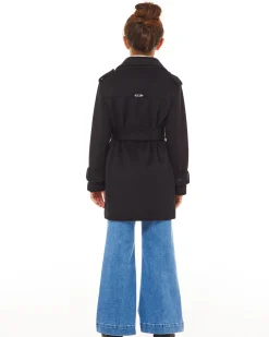 Cappotto Liu Jo nero in misto viscosa con cintura