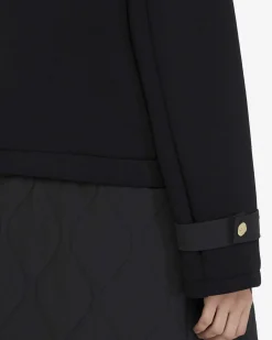Cappotto Liu Jo Sport nero in scuba con inserto trapuntato rimovibile